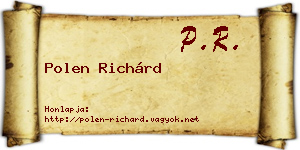 Polen Richárd névjegykártya